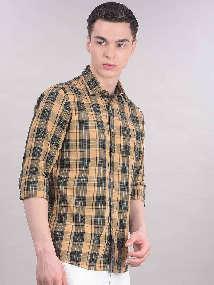 Green Checked 100% Cotton Shirt