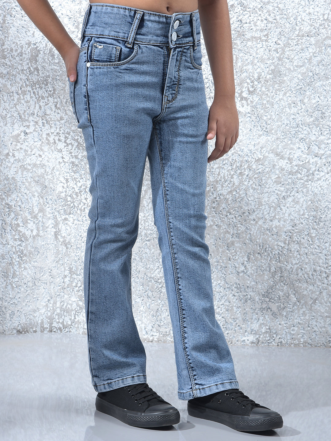 Blue Bootcut High Waist Jeans