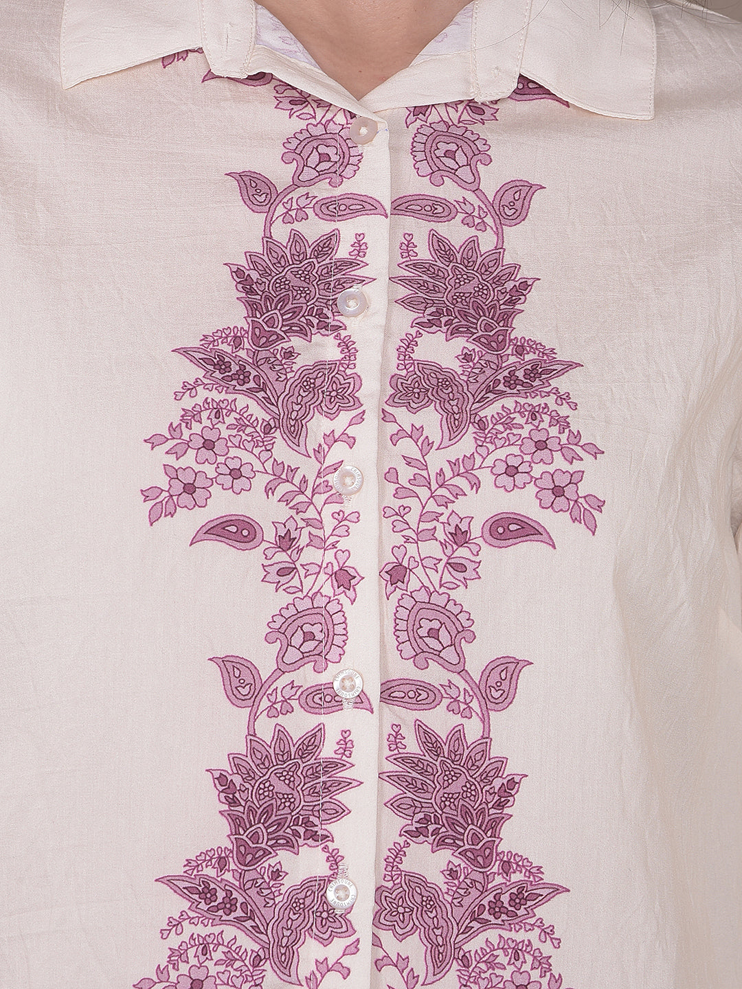 Elegant Purple Embroidered Shirt