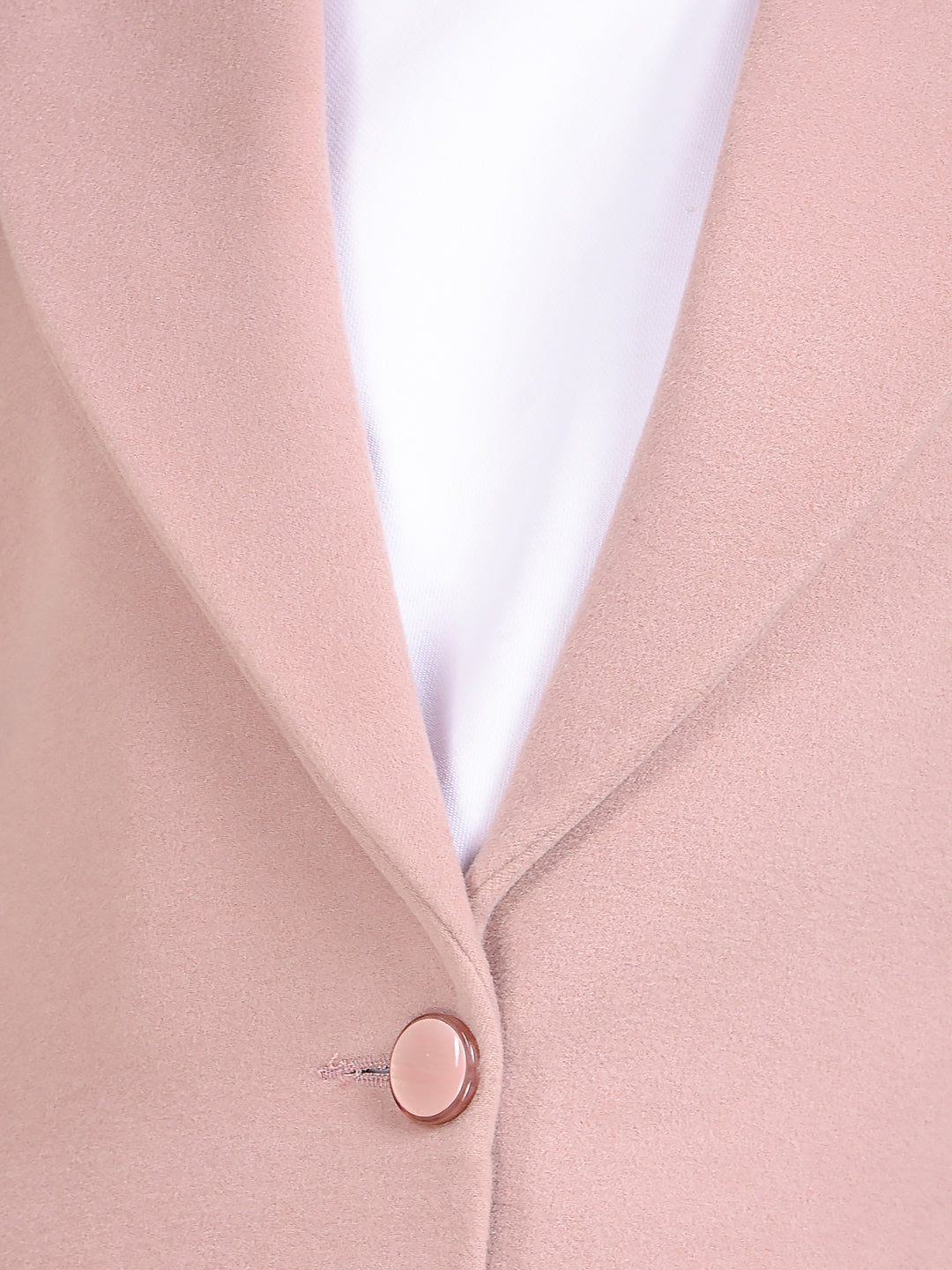 Pink Notched Lapel Single-Breasted Coat