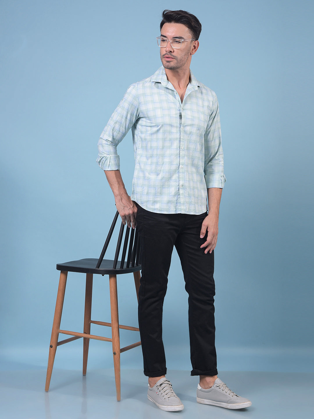 Green Checked 100% Cotton Shirt