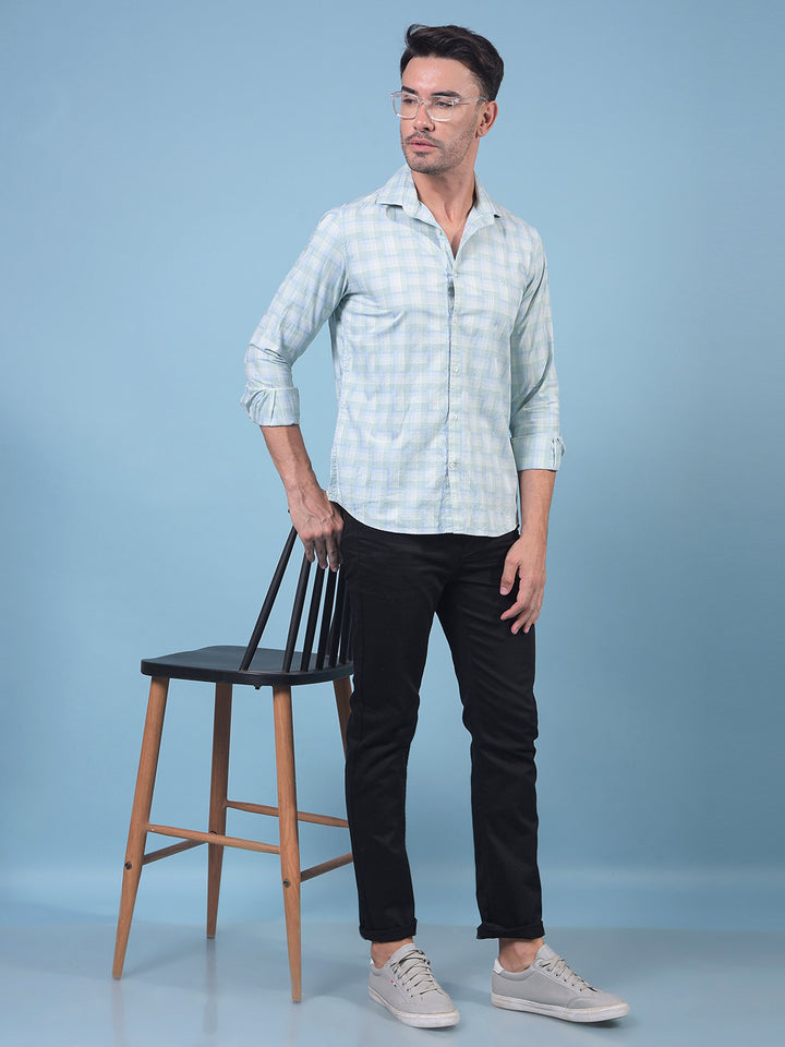 Green Checked 100% Cotton Shirt