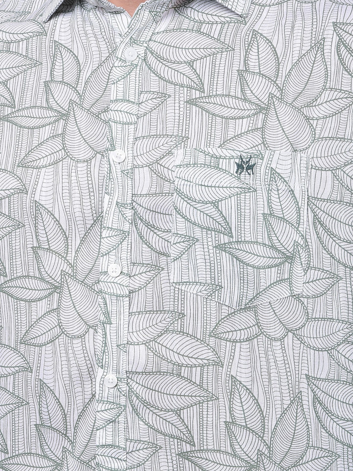 Green Floral Print Shirt