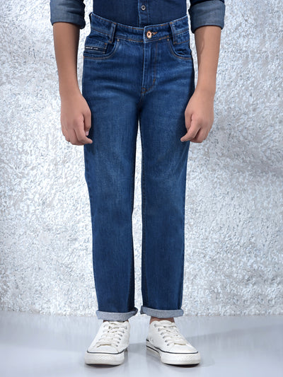 Contemporary Navy Blue Straight Jeans