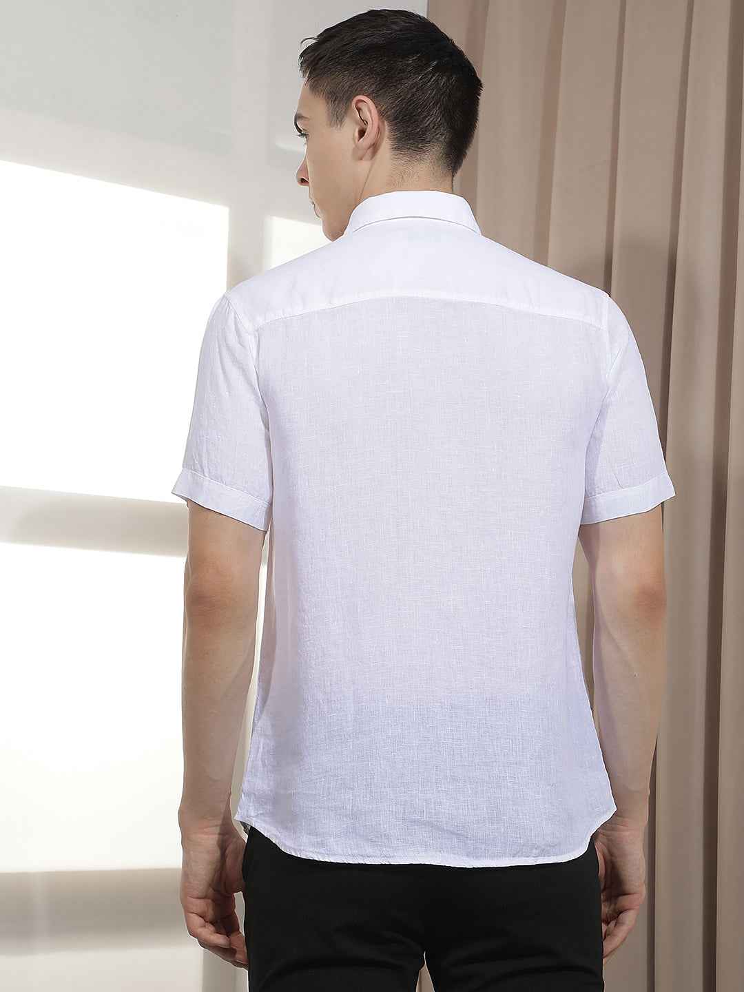 Crisp White Linen Shirt
