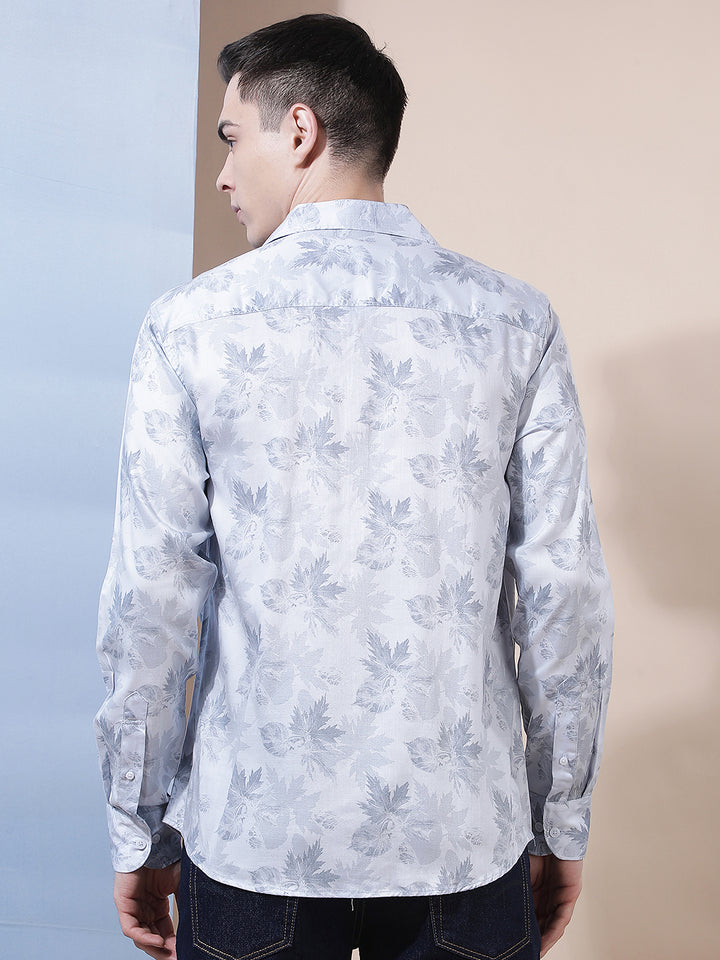 Blue Floral Print Shirt
