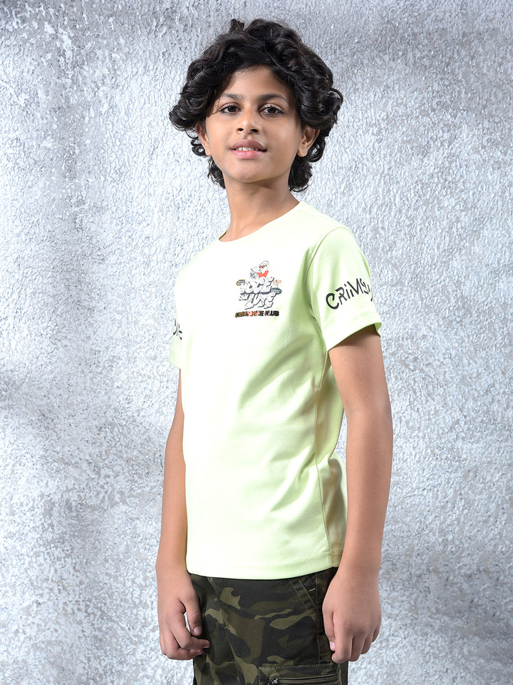 Green Typographic Print T-Shirt