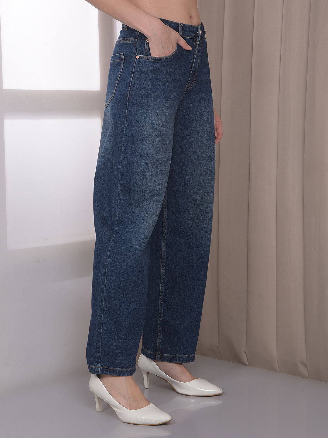 Blue Barrel Fit Jeans