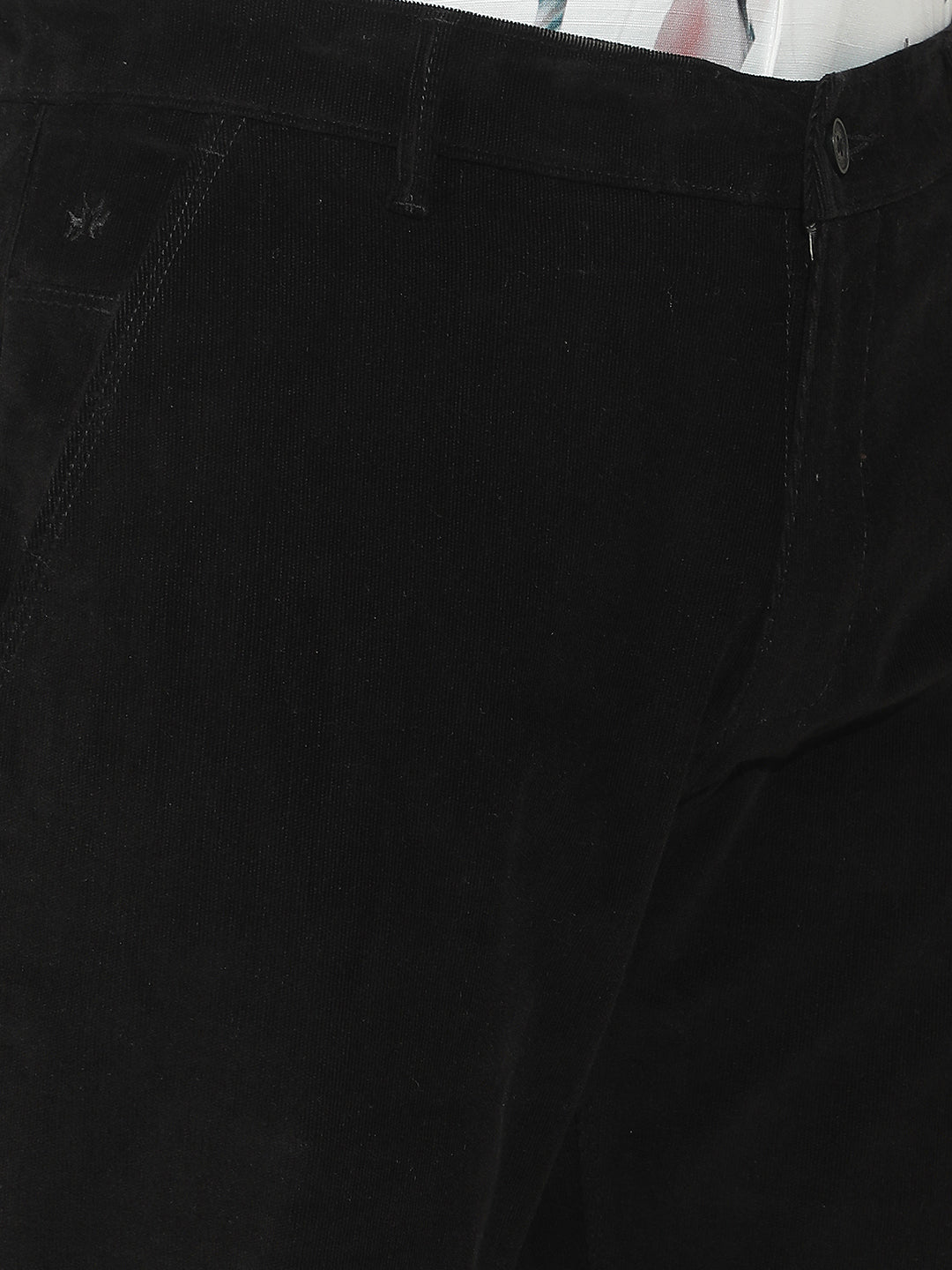 Black Straight Corduroy Trousers