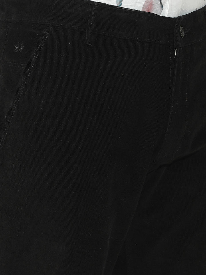 Black Straight Corduroy Trousers