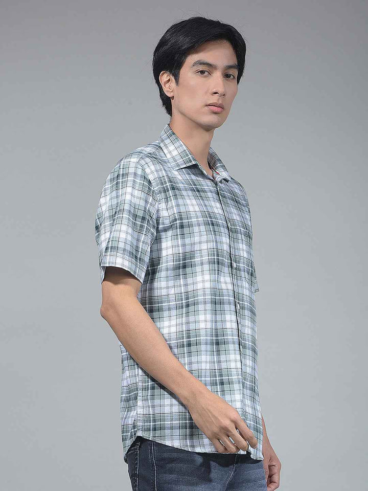 Green Checked 100% Cotton Shirt