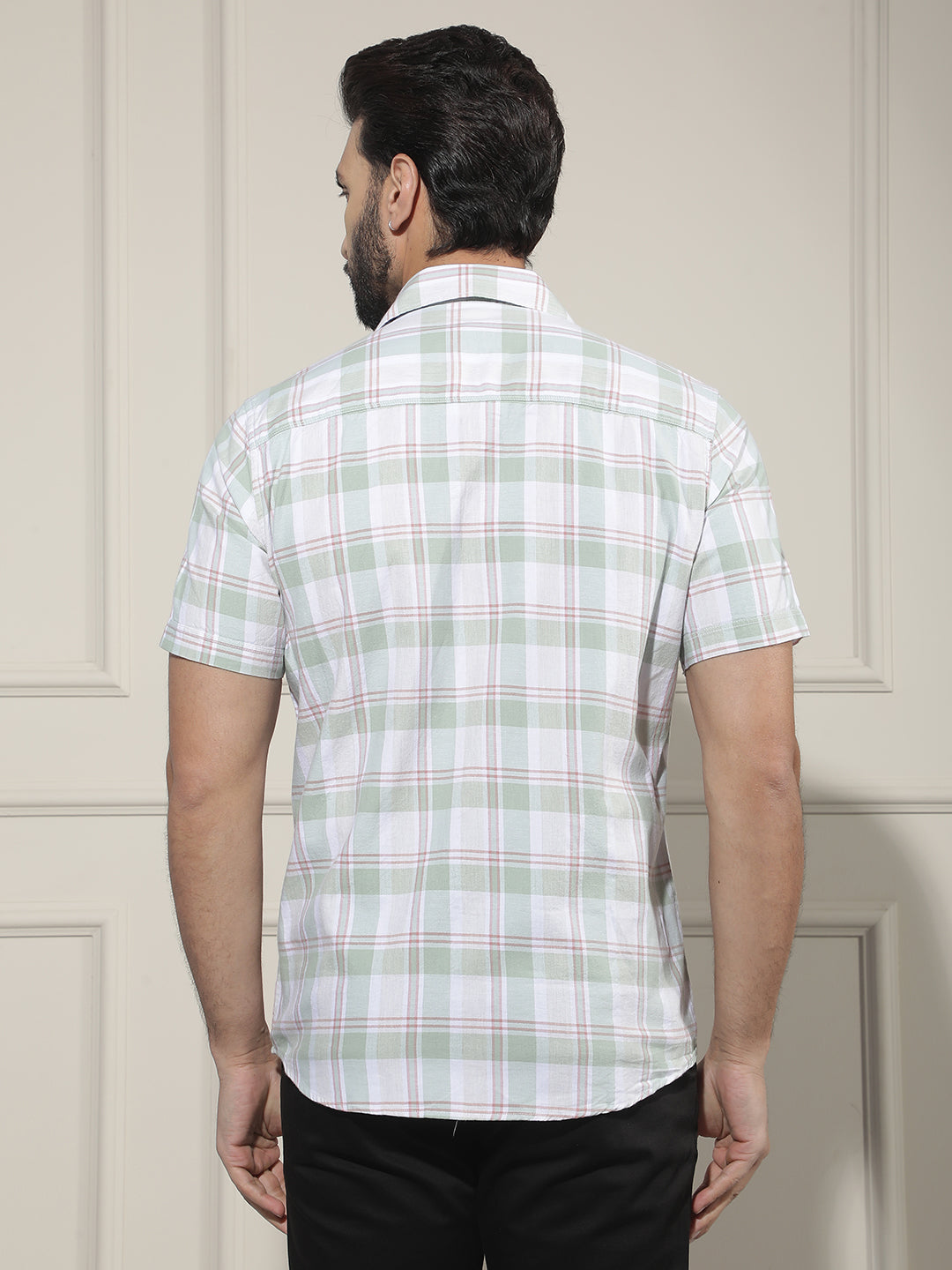 Green Checked 100% Cotton Shirt