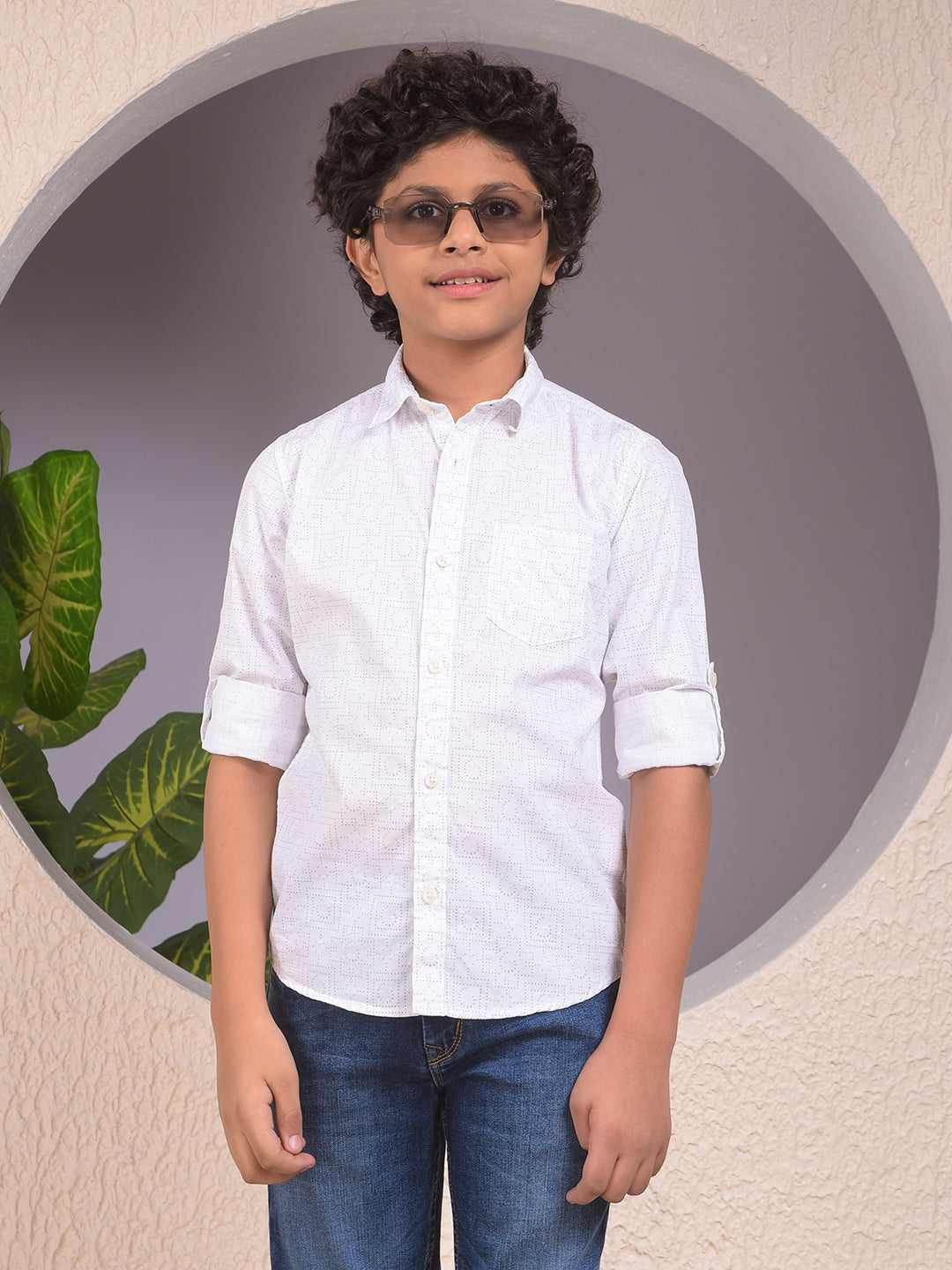 Radient White Printed Shirt