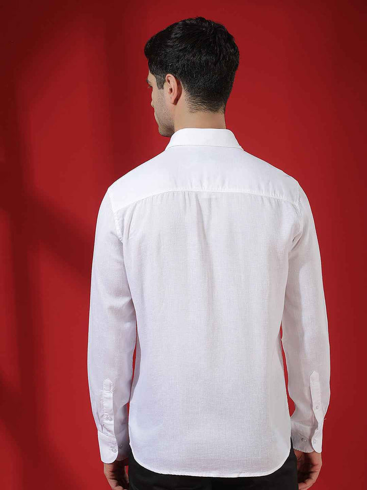 White Pure Linen Breeze Shirt