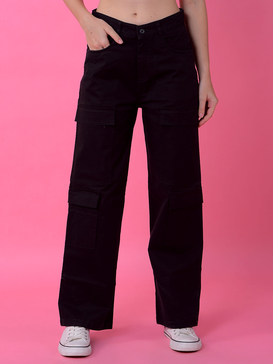 Black Baggy Cargo Trousers