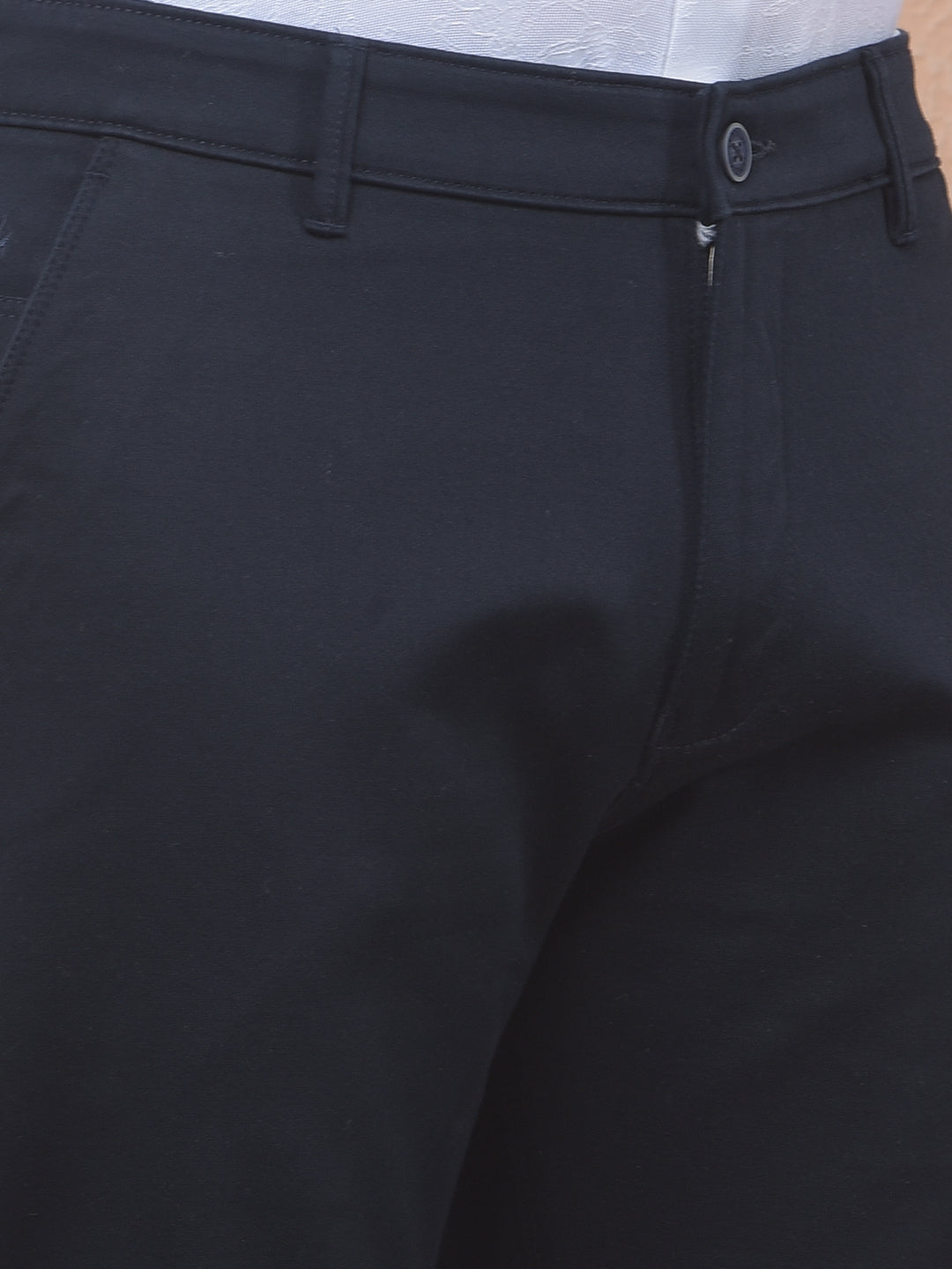 Straight Navy Blue Trousers