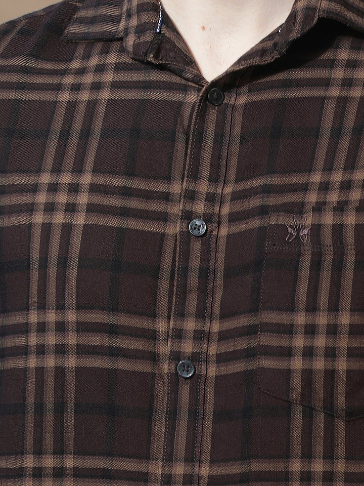 Essential Warm Brown Checked Shirt