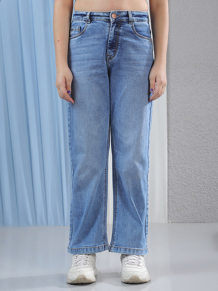 Blue Straight Stretchable Jeans