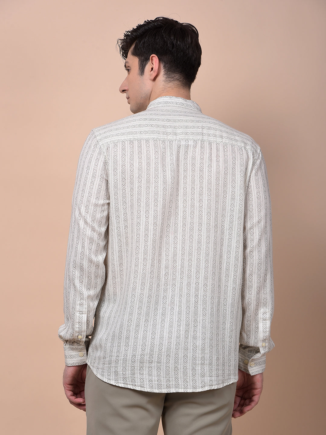 Urban Straight White Printed Shirt