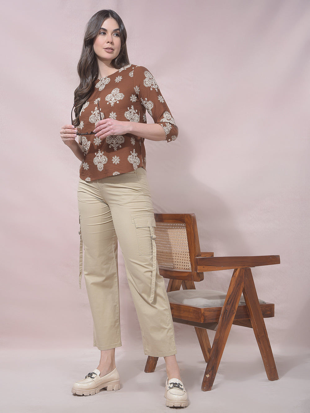 Beige Flow Cargo Trousers