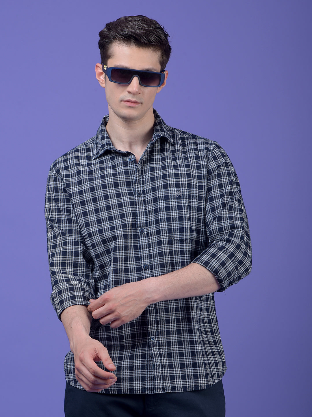 Black Checked 100% Cotton Shirt