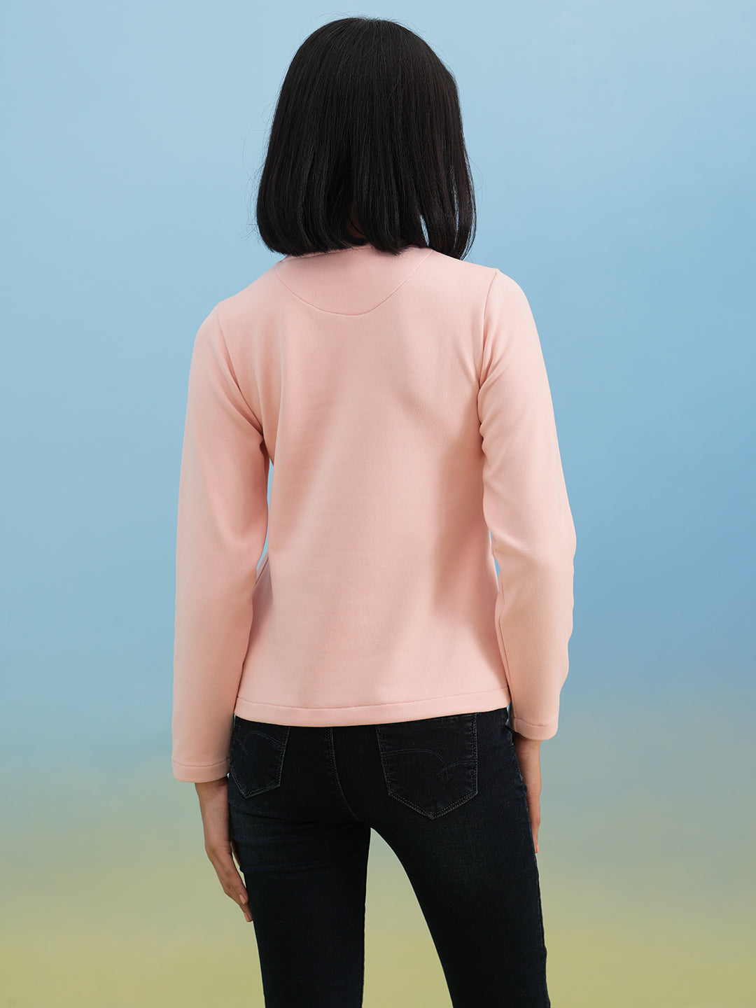 Soft Pink Solid Knit T-Shirt