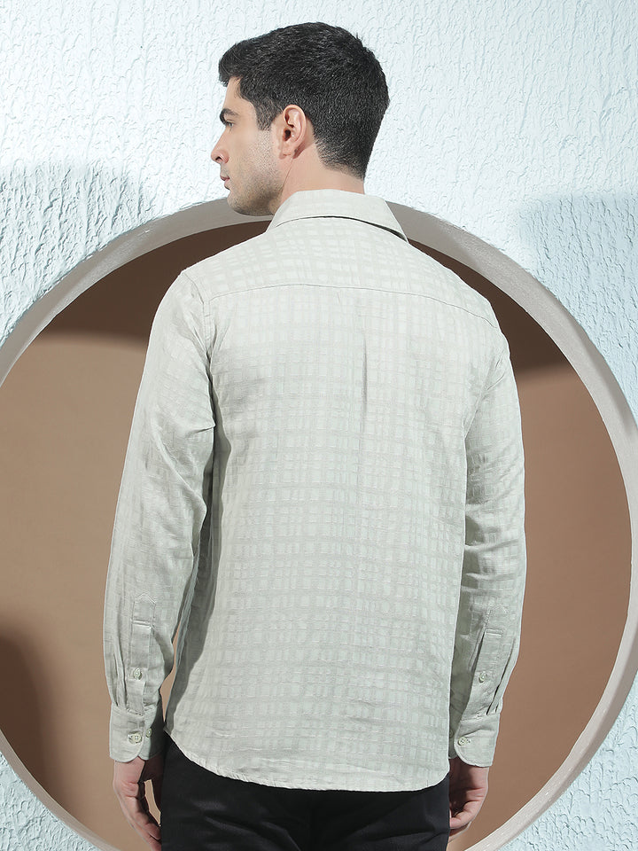 Green 100% Cotton Checked Shirt