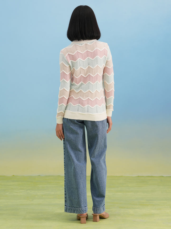 Off White Chevron Sweater