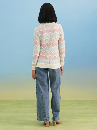 Off White Chevron Sweater