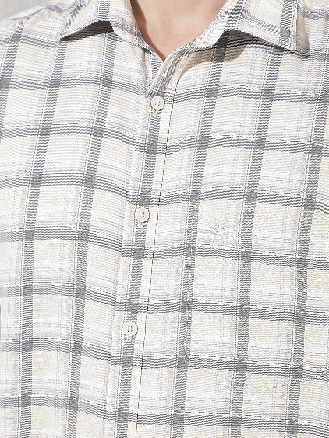 Yellow Linen Checked Shirt