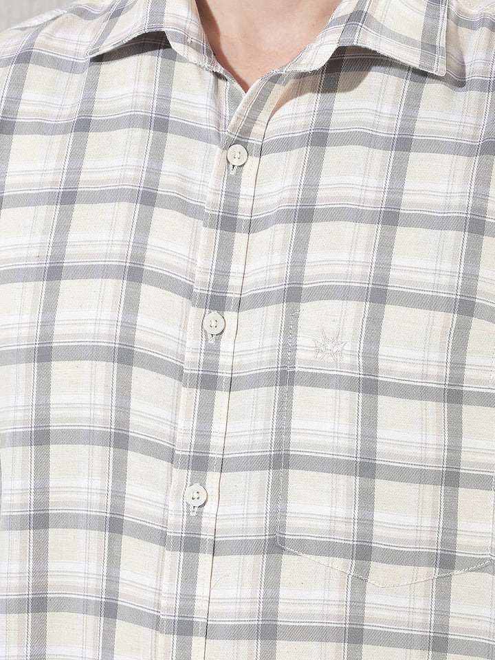Yellow Linen Checked Shirt