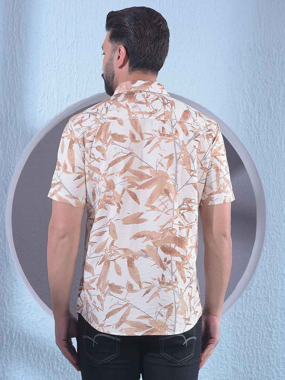 Brown Floral Print Shirt