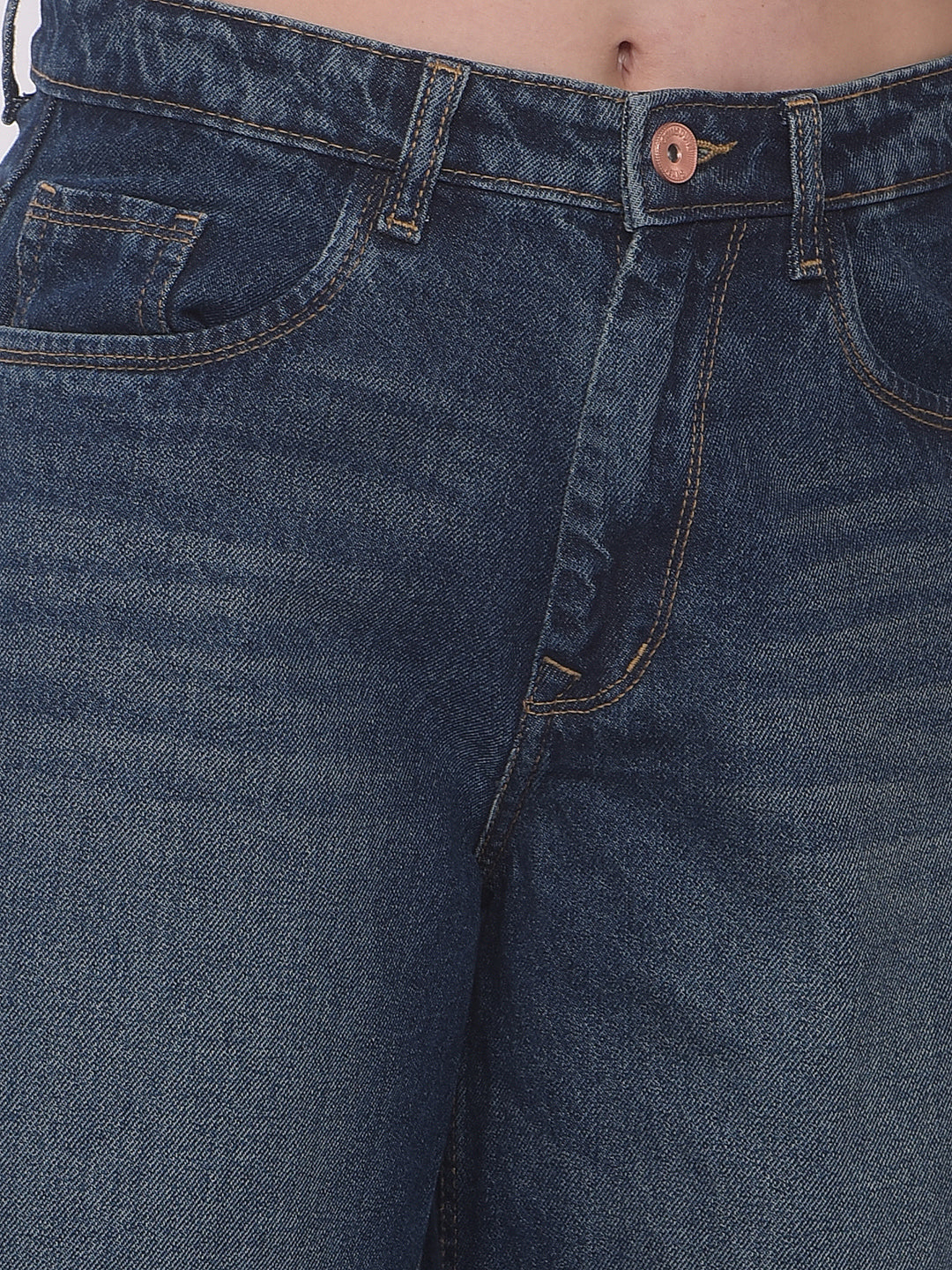 Blue Wide Leg 100% Cotton Jeans