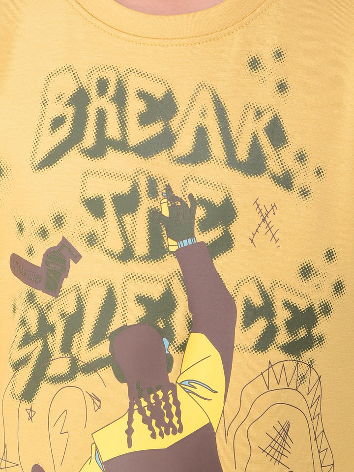 Yellow Graphic Print Sweatshirt