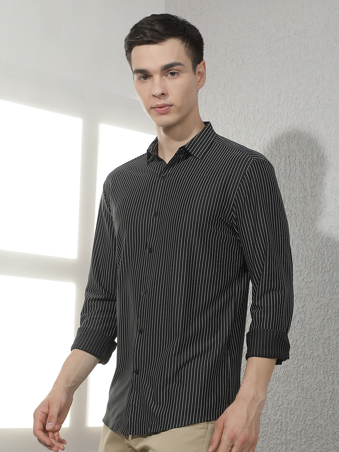 Black Vertical Stripes Shirt
