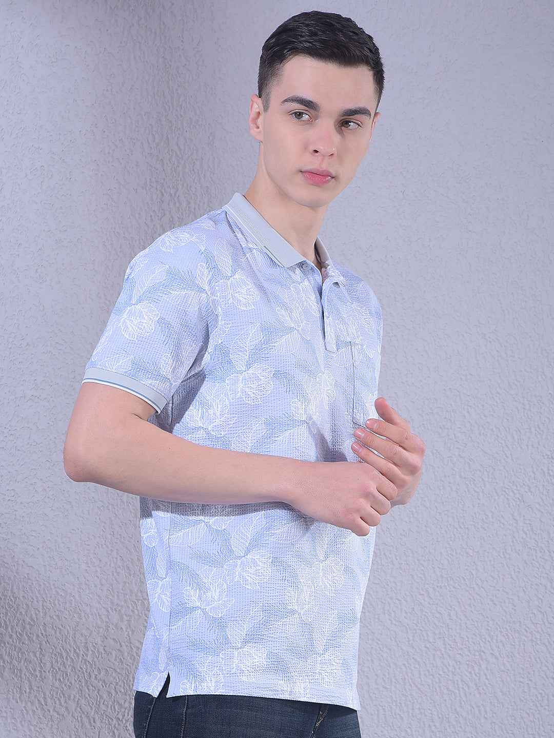 Blue Floral Print T-Shirt