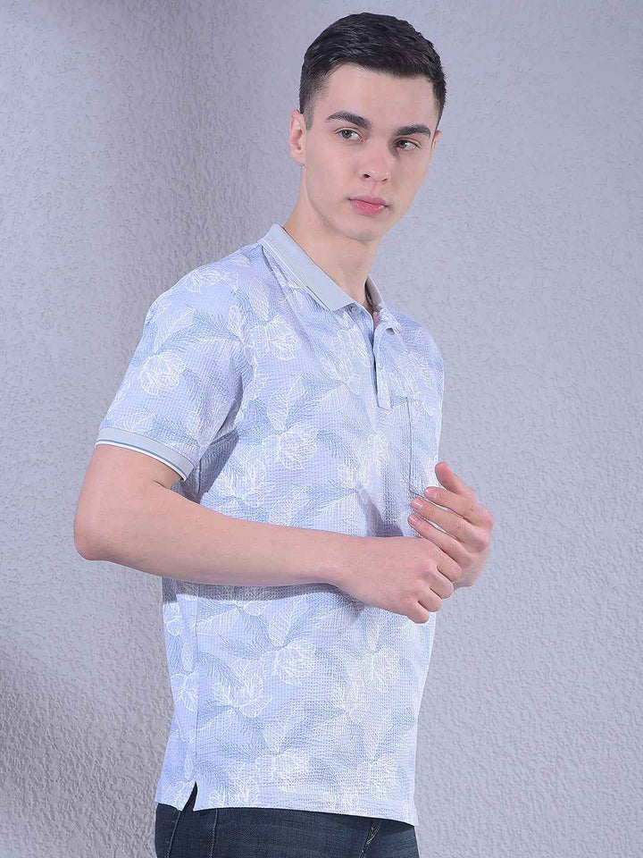 Blue Floral Print T-Shirt
