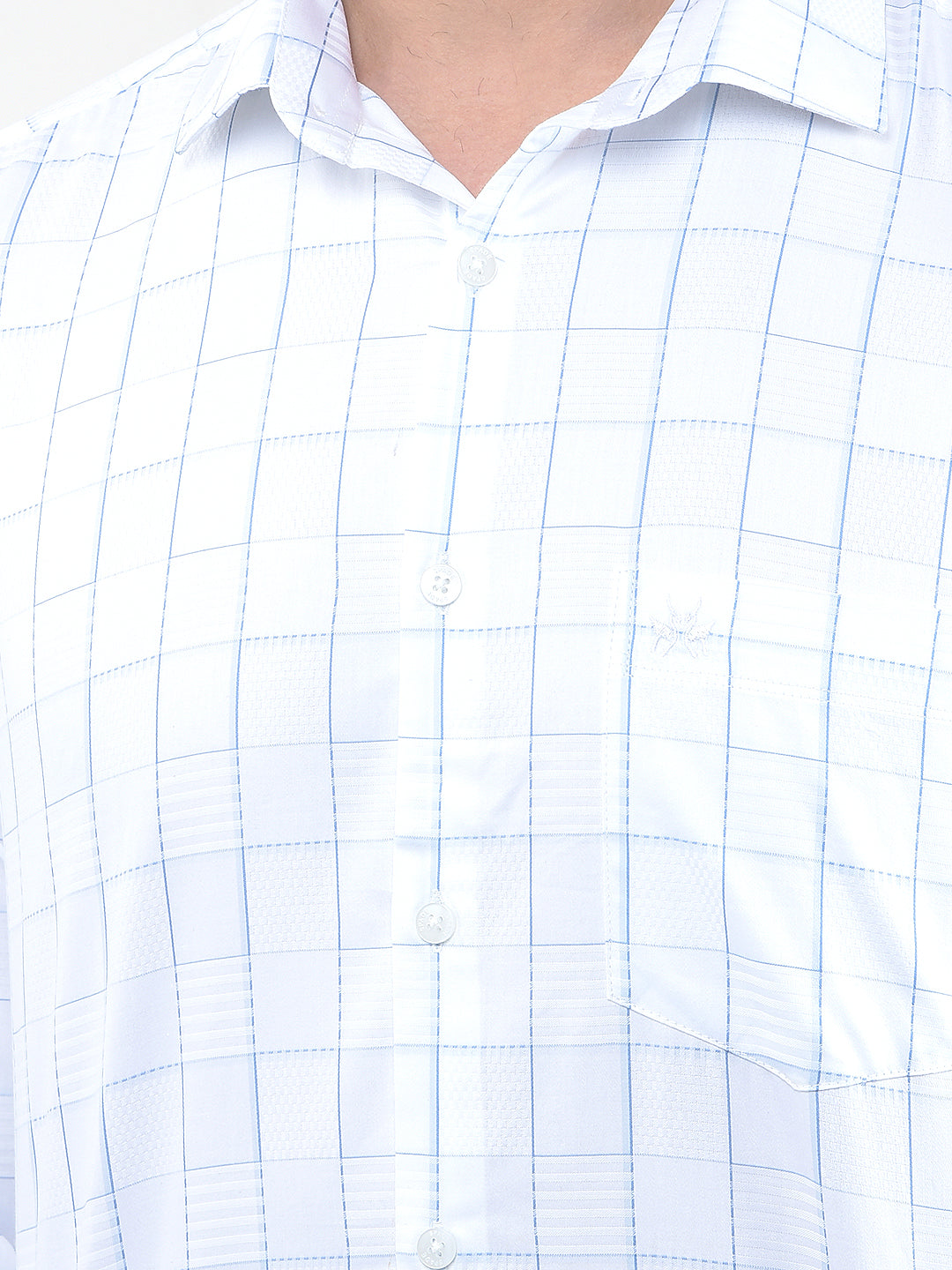 Blue Checked 100% Cotton Shirt