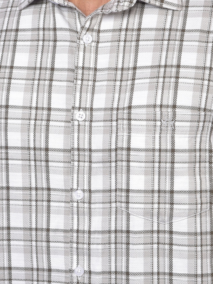 Grey Checked 100% Cotton Shirt