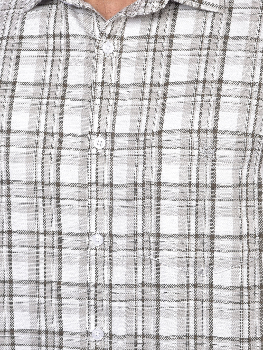 Grey Checked 100% Cotton Shirt