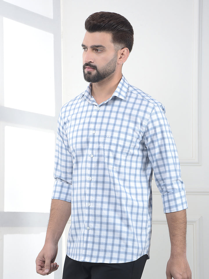 Aether Ice Blue Checked Shirt