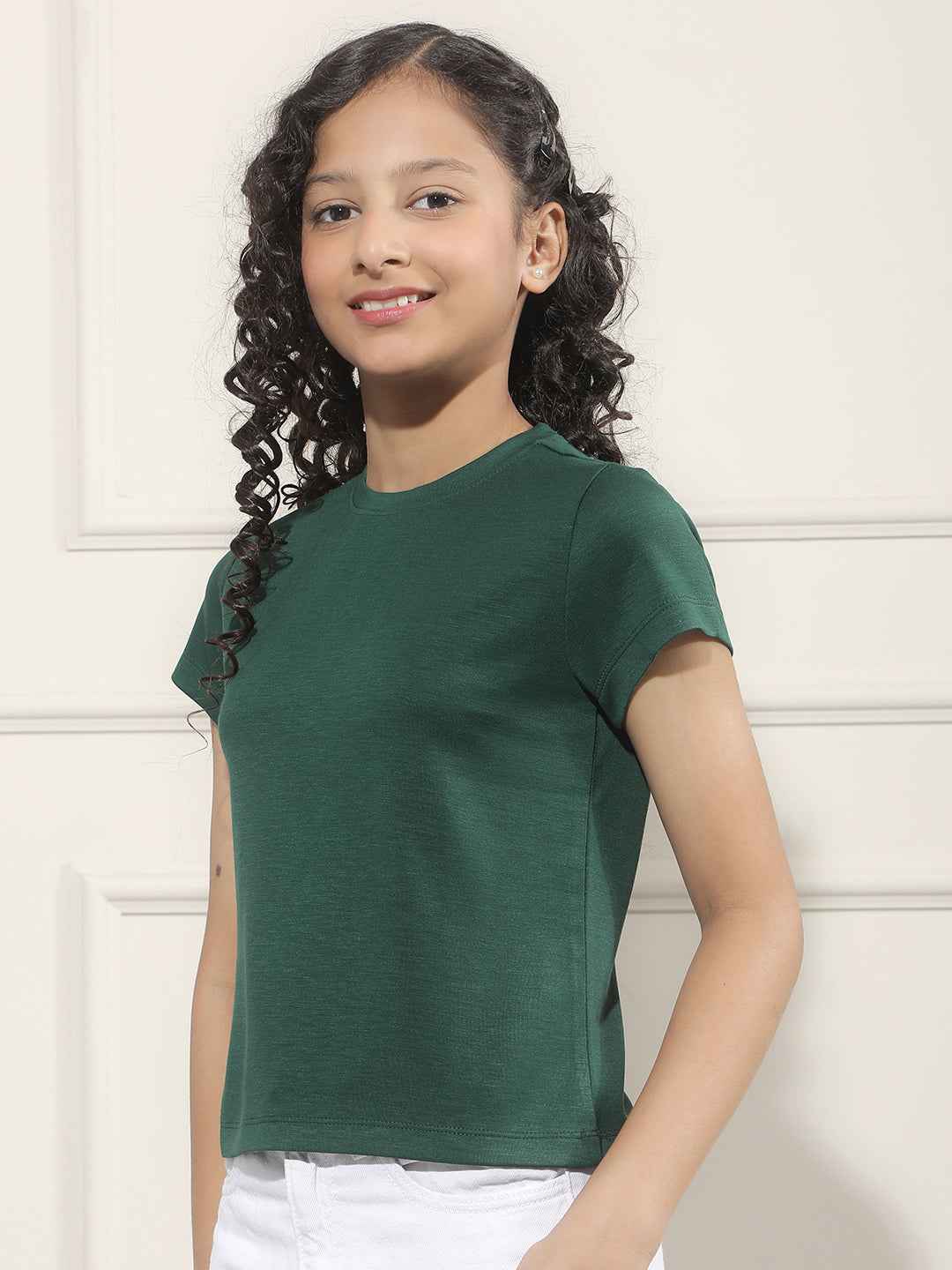 Sleek Green Crop T-Shirt