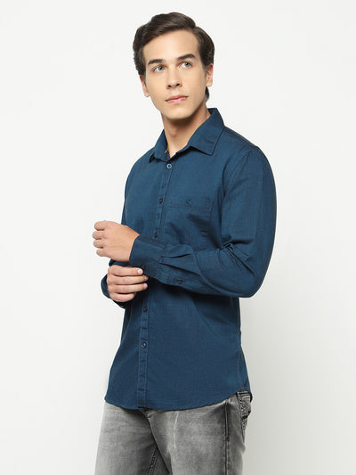 Navy Blue 100% Cotton Shirt
