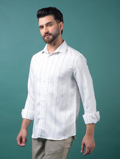 White Vertical Stripes Shirt