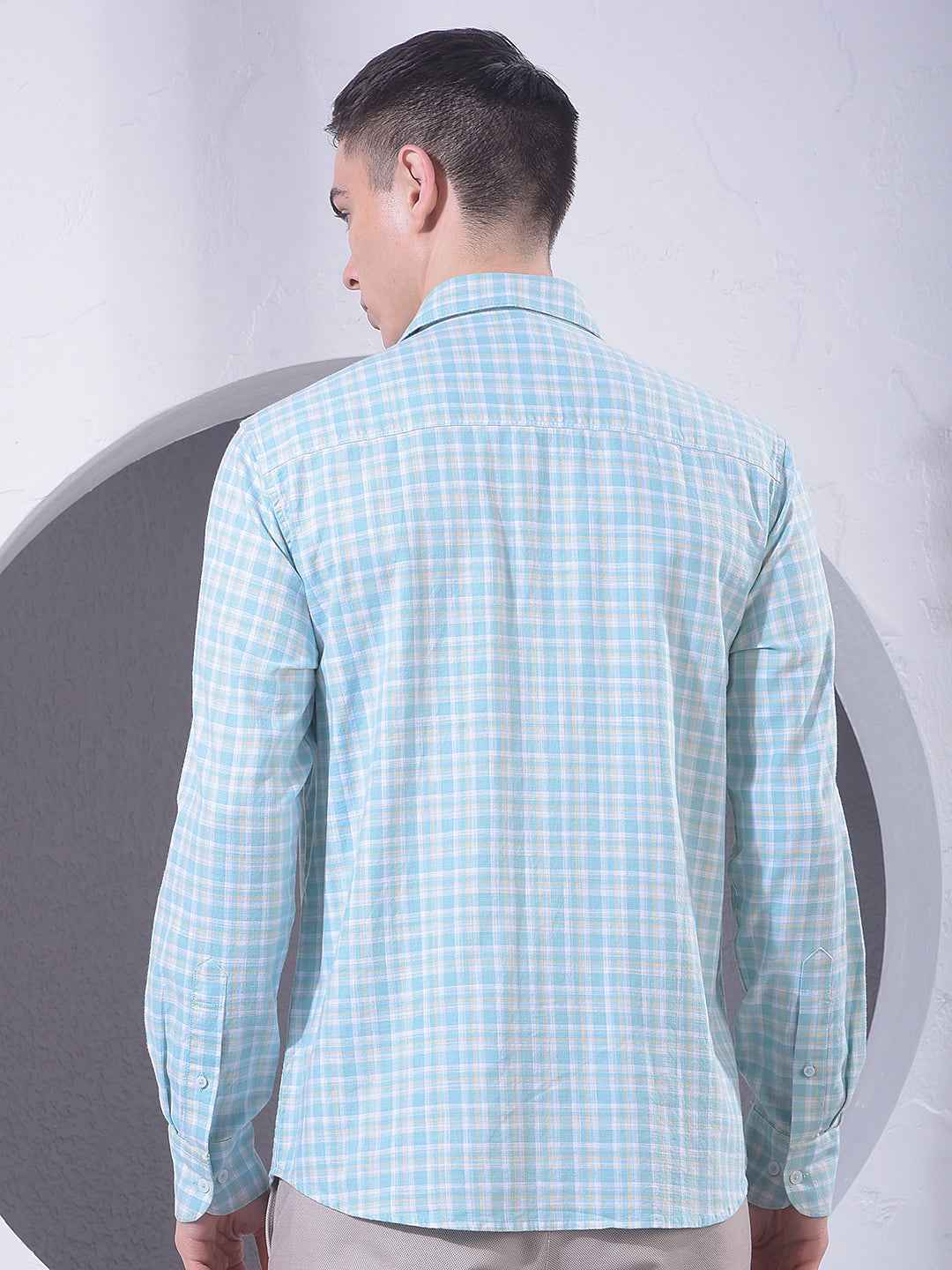 Green Checked 100% Cotton Shirt