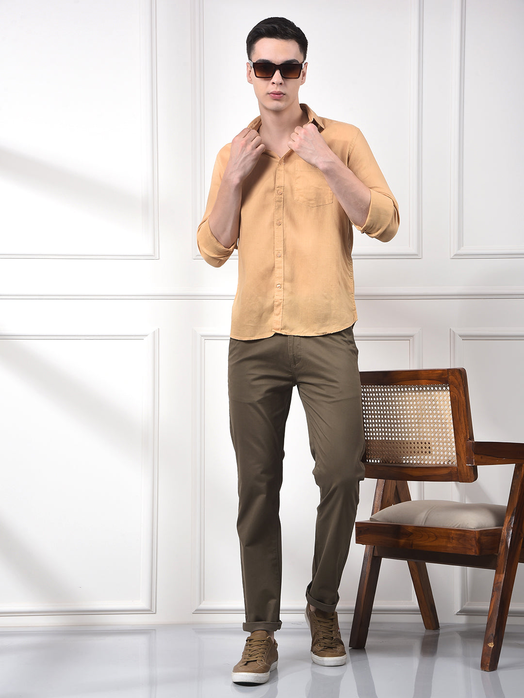 Brown Straight Trousers