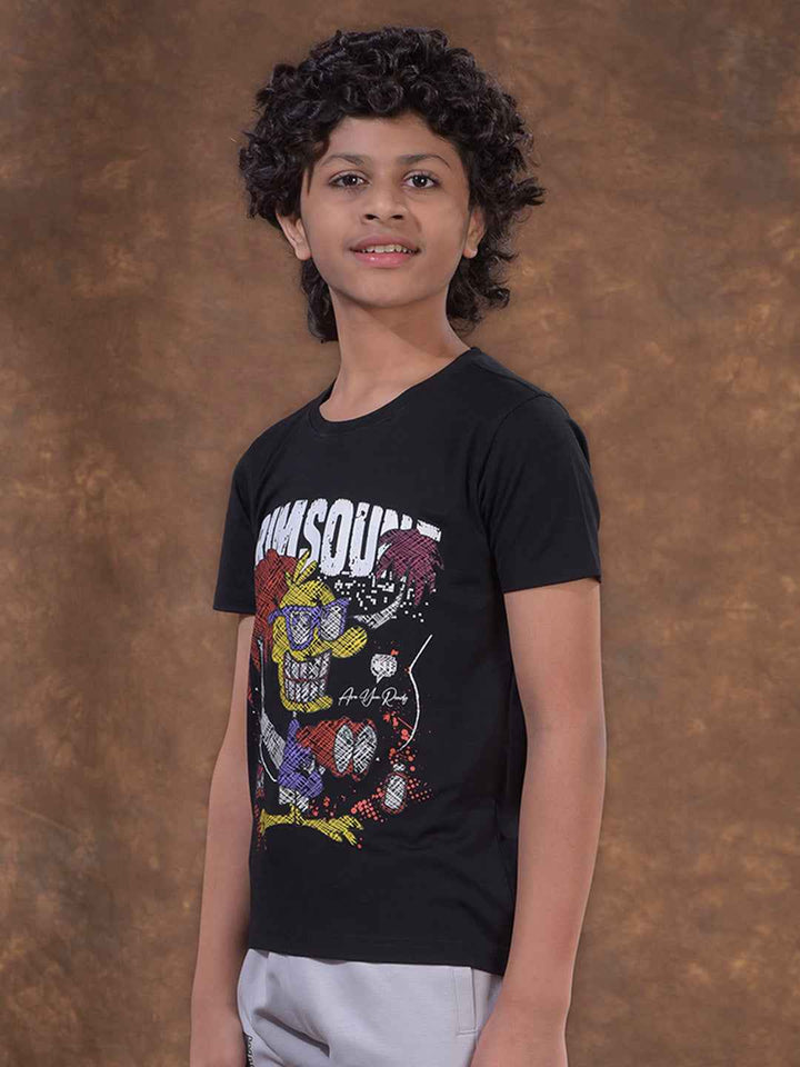 Black Graphic Print T-Shirt