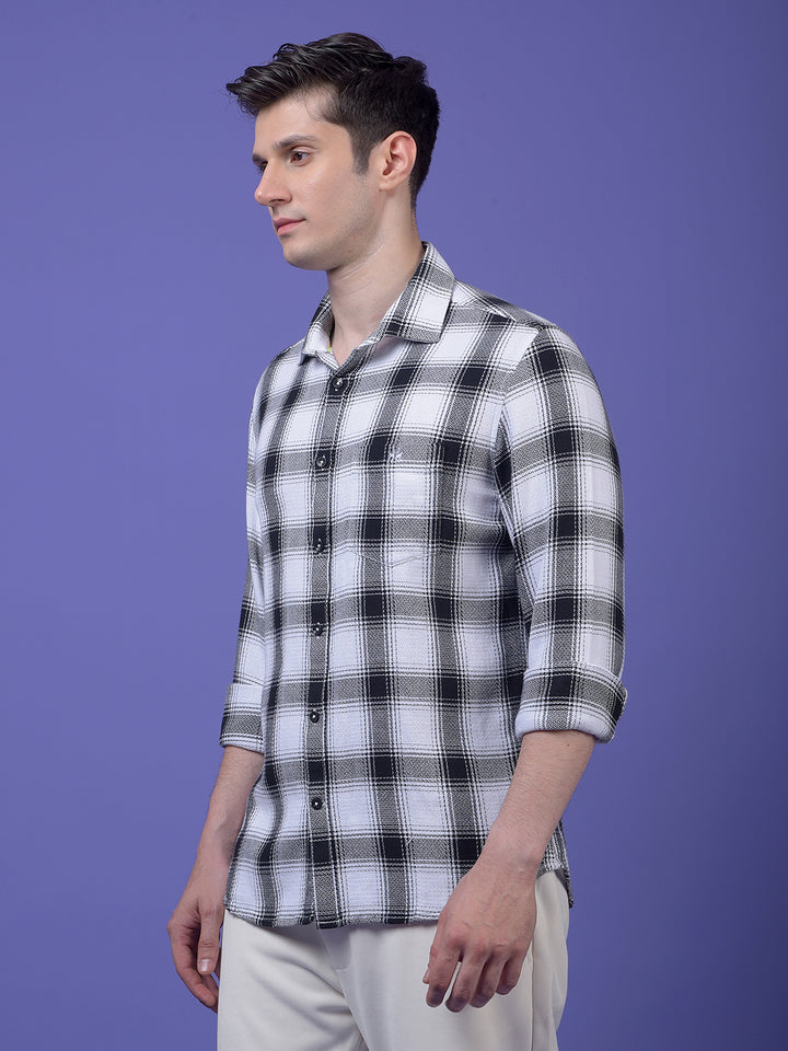 White Checked 100% Cotton Shirt