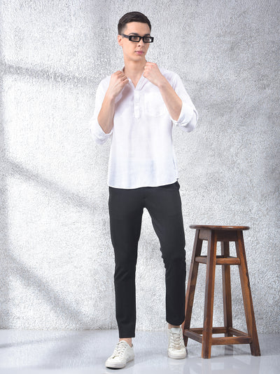 White Linen Kurta-Men Kurtas-Crimsoune Club