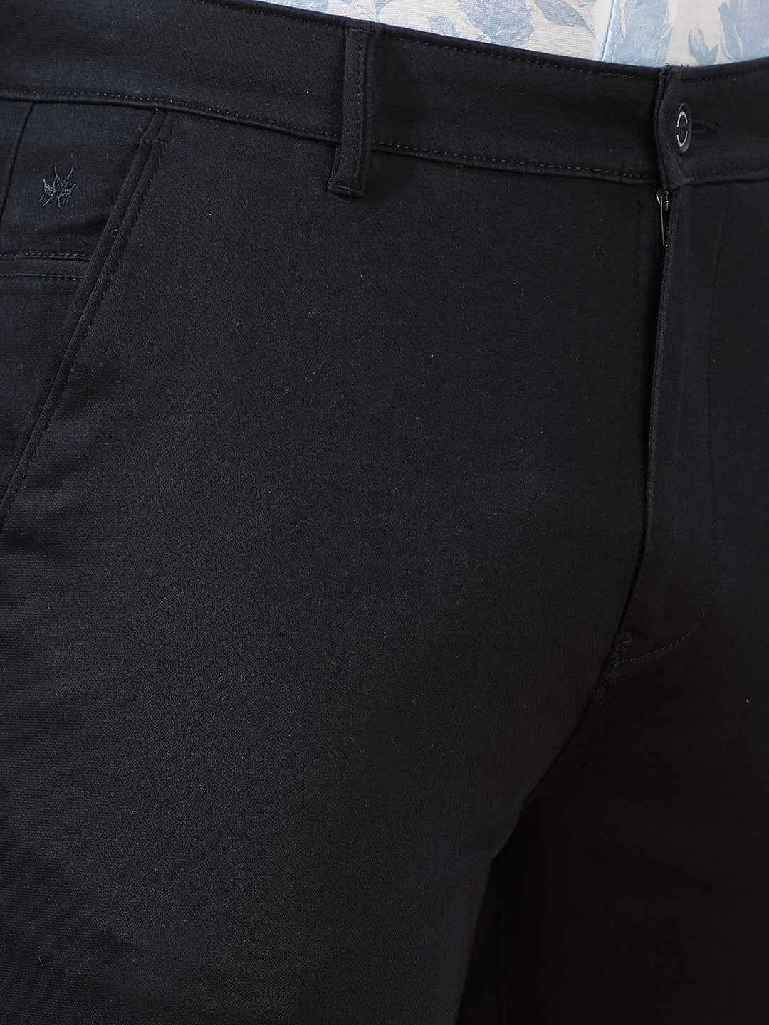 Navy Blue Stretch Smart Trousers